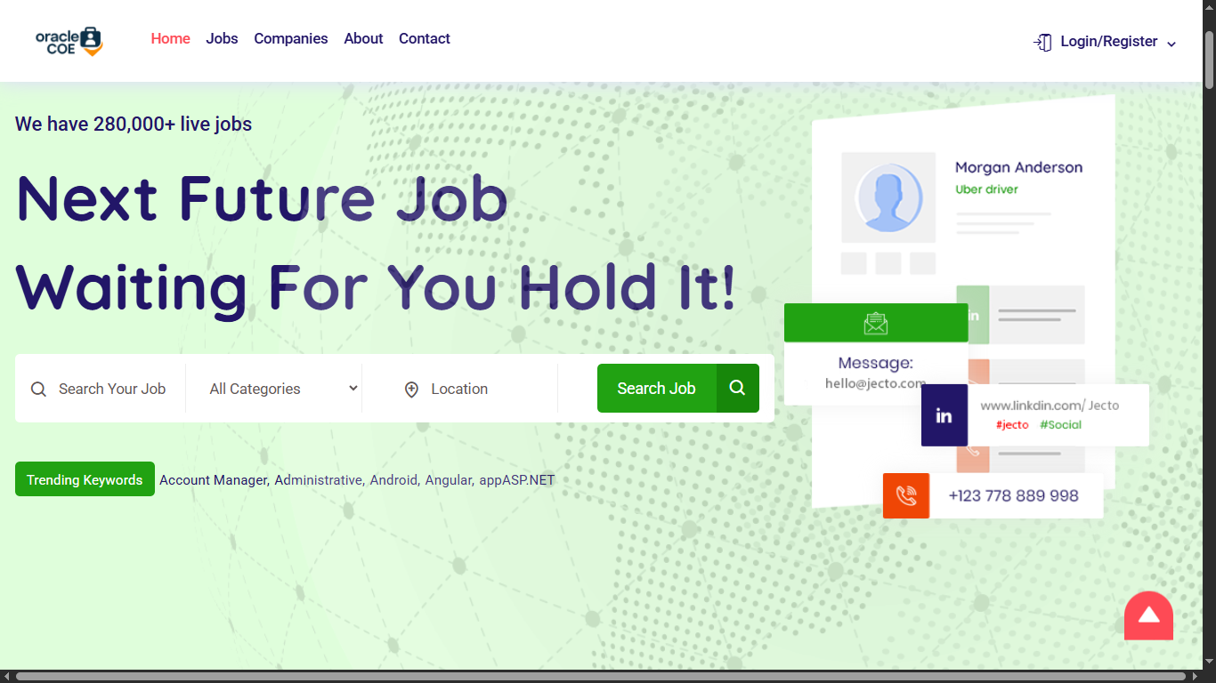 Oracle Job Portal screenshot