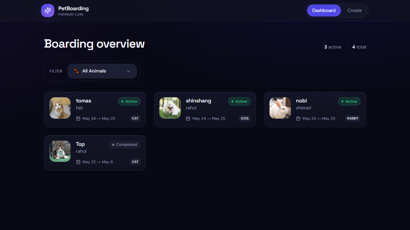 Pet Boarding App screenshot