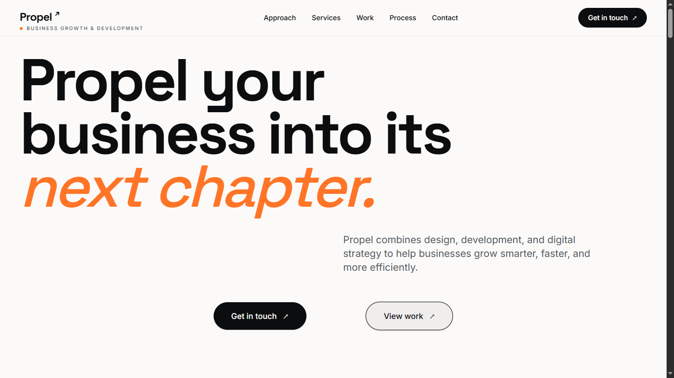 Propel Website screenshot